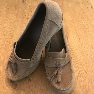 Tan Loafer Wedges